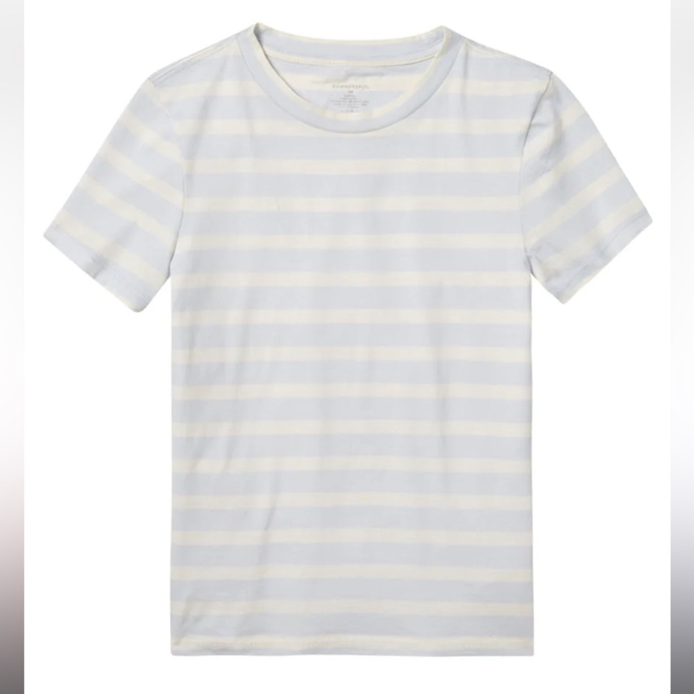 XS Summersalt Luxe Tee in Powder Blue and White Sand Stripe